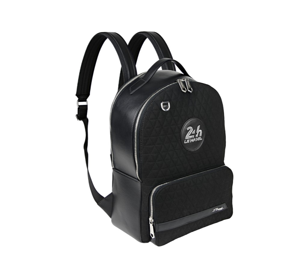 24H Le Mans Firehead Black Velvet Quilted Fabric Backpack